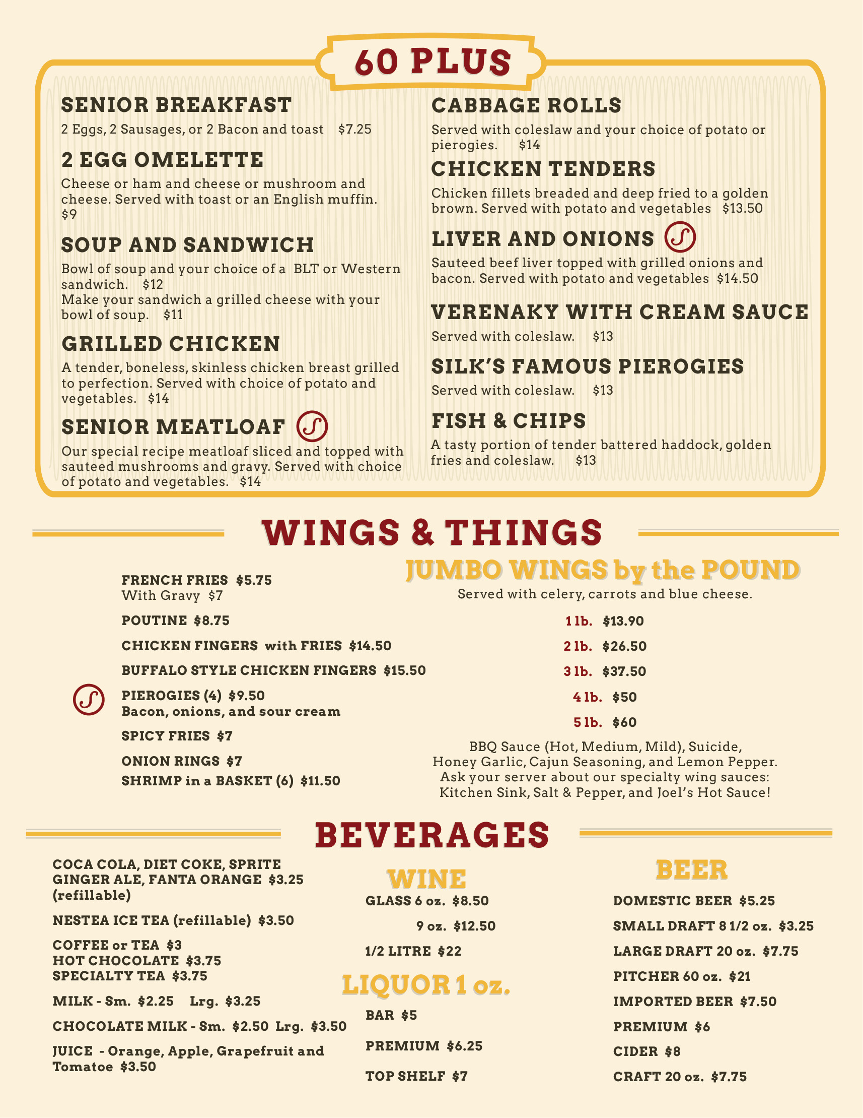 Quick eats menu